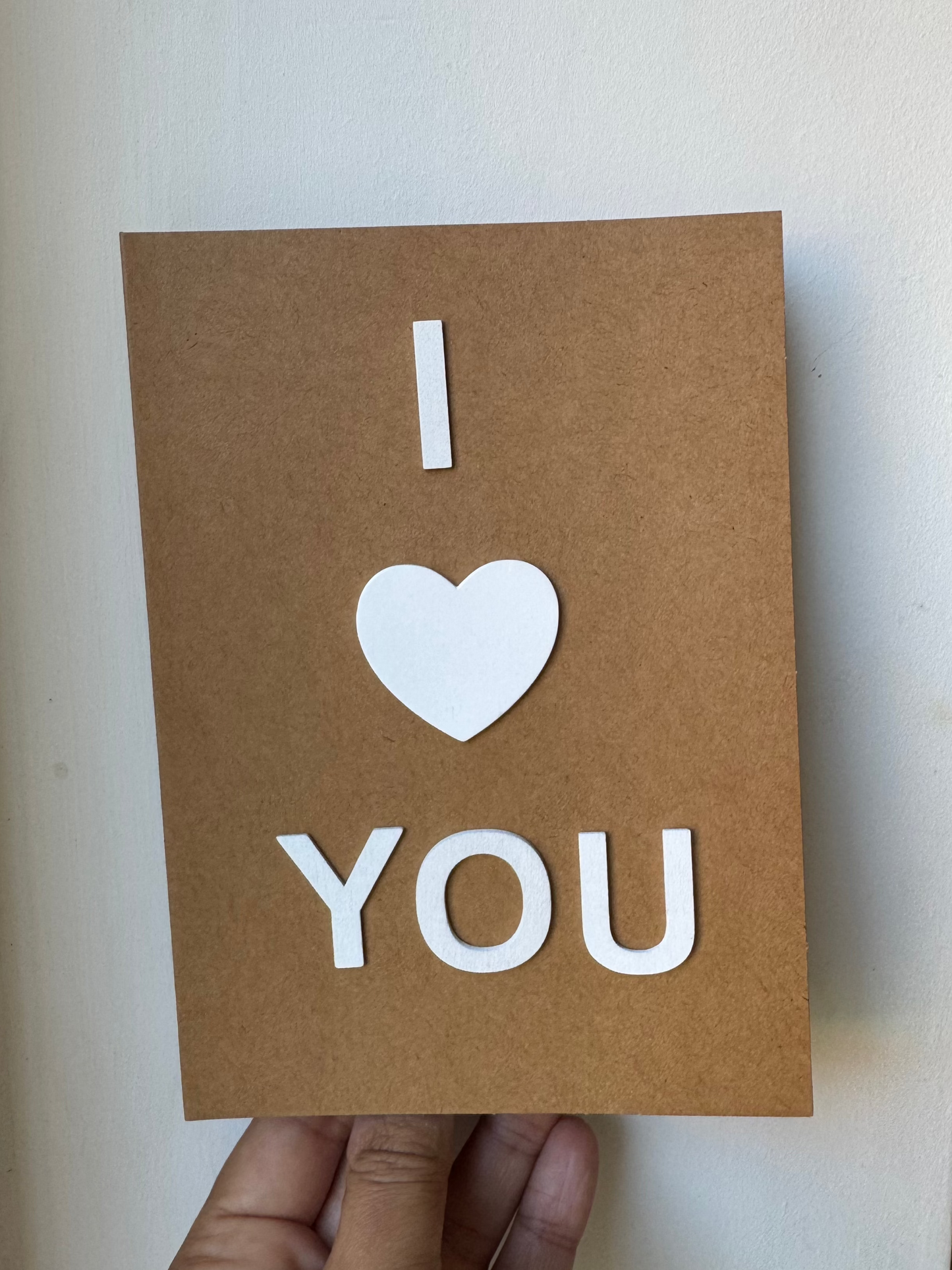 I love you valentines card front view