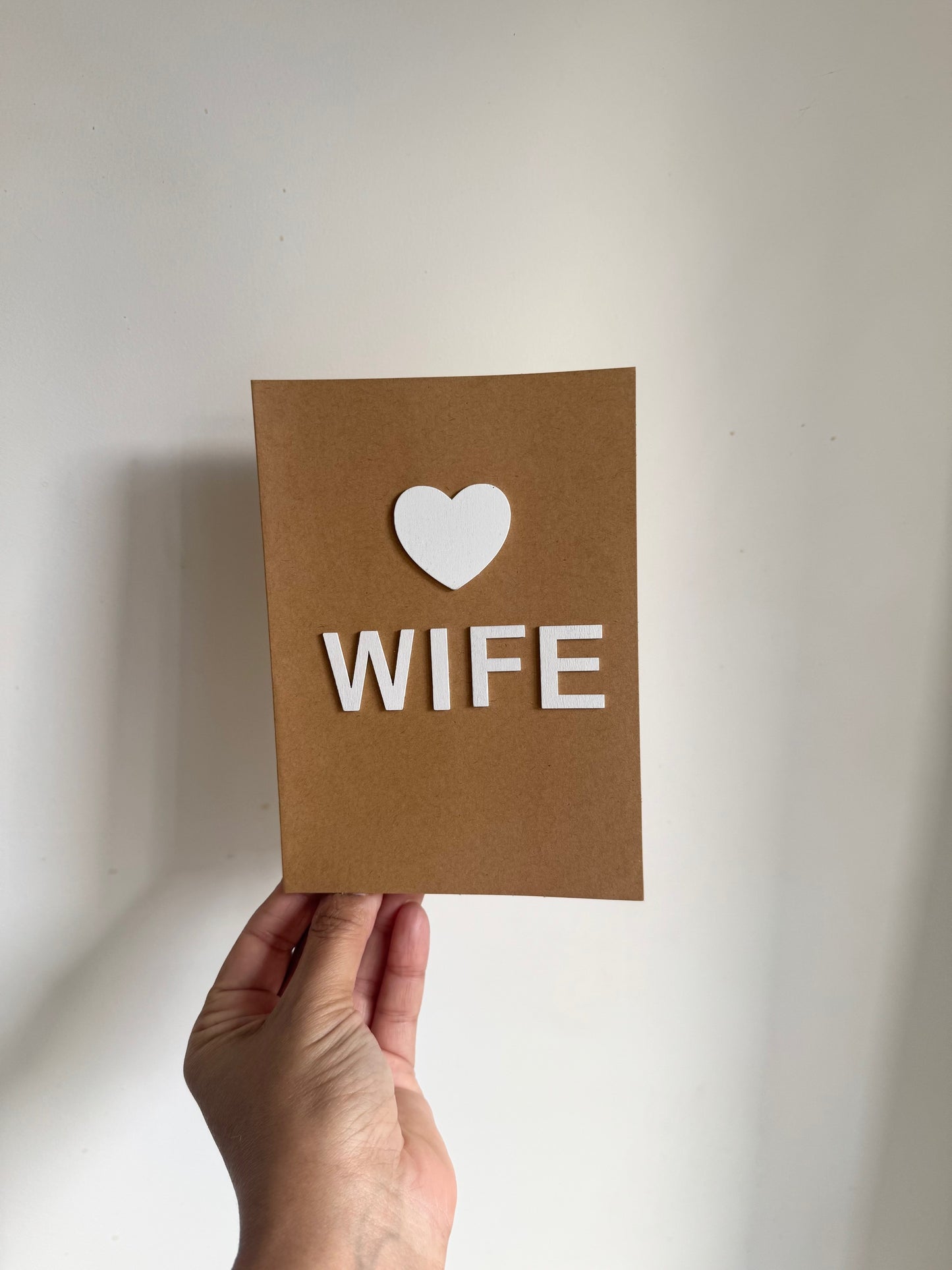 'Wife' Handmade Greeting Card