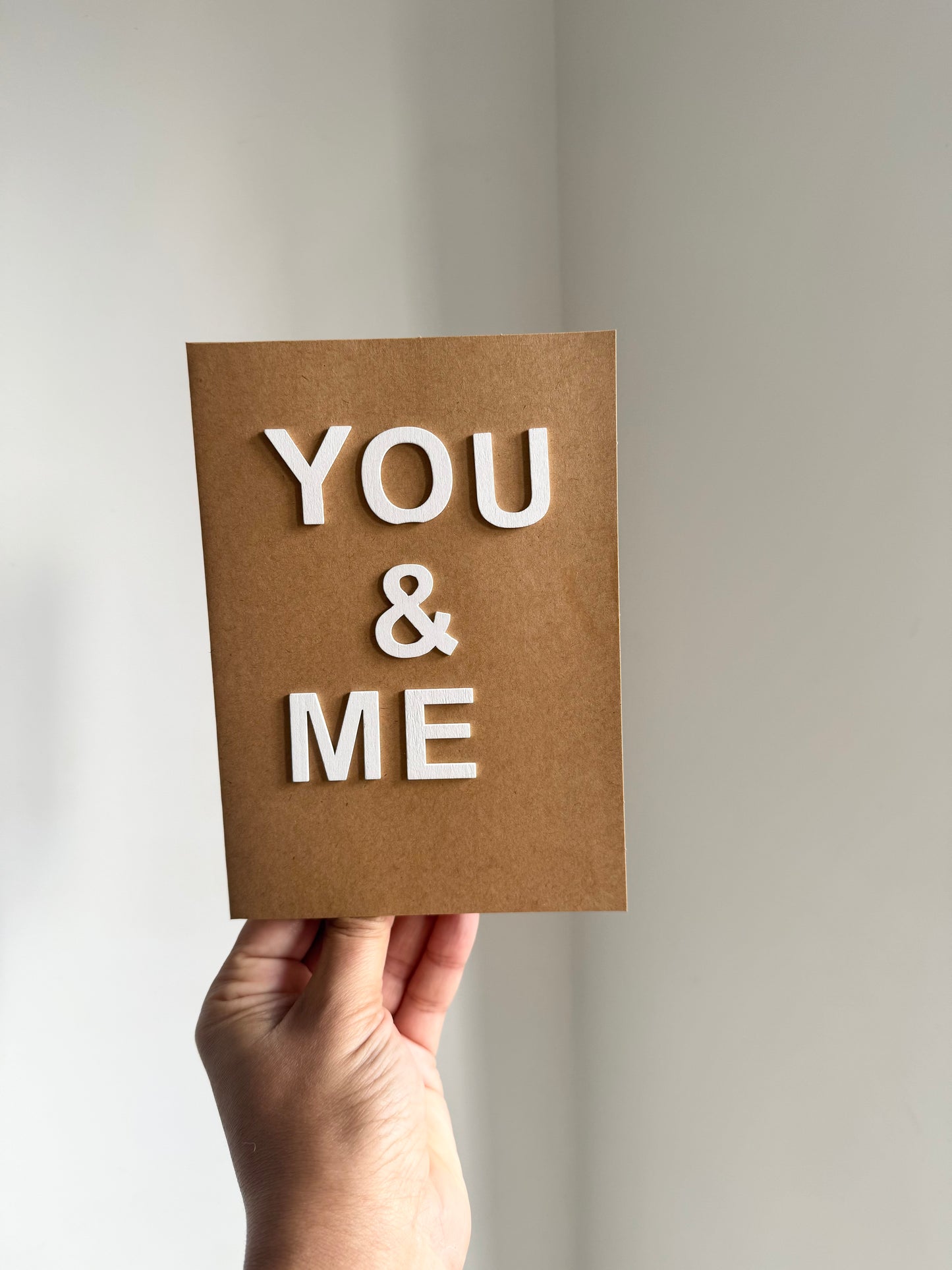 you and me front view card