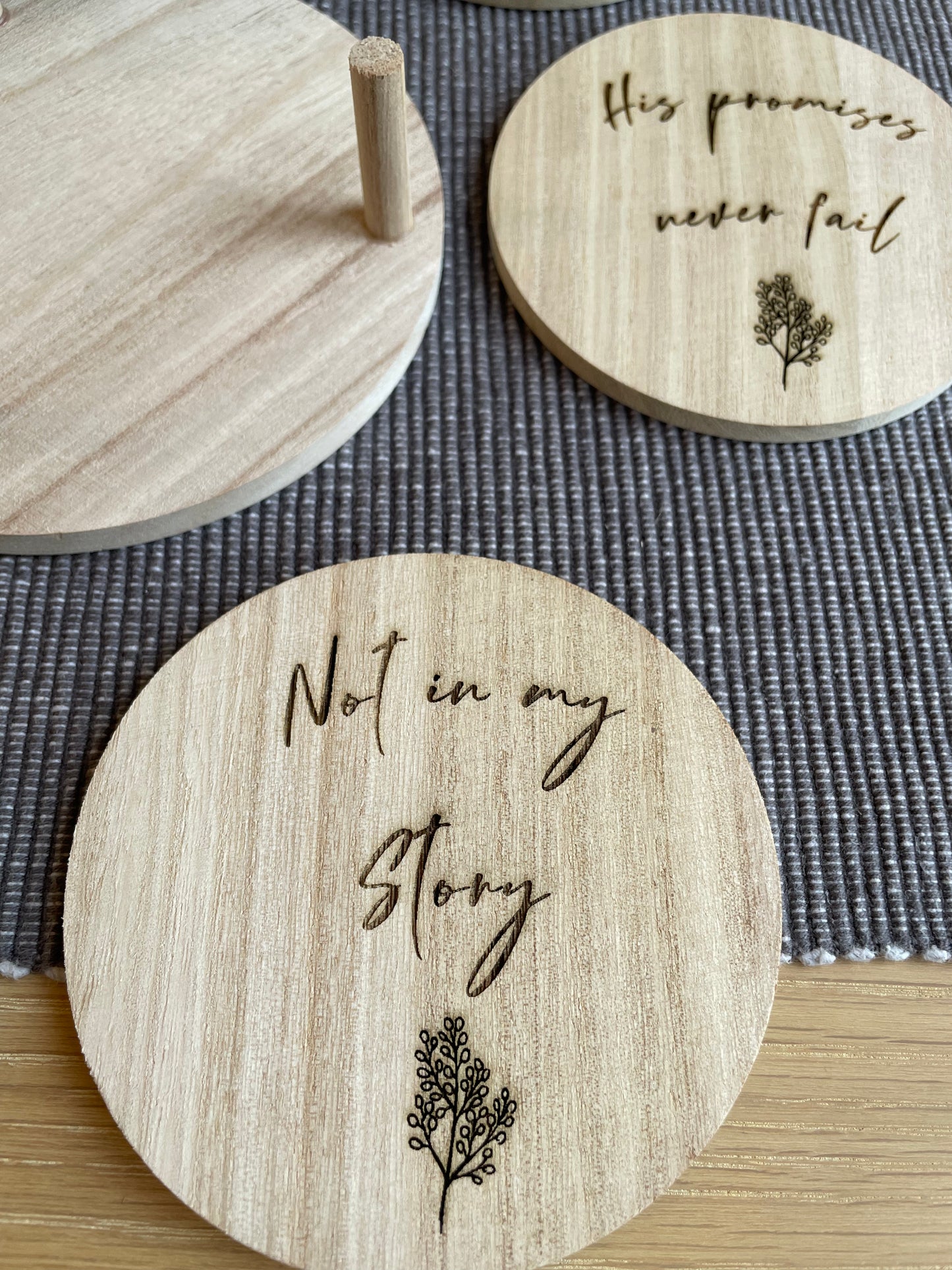 Botanical Wooden Coaster Set of 4