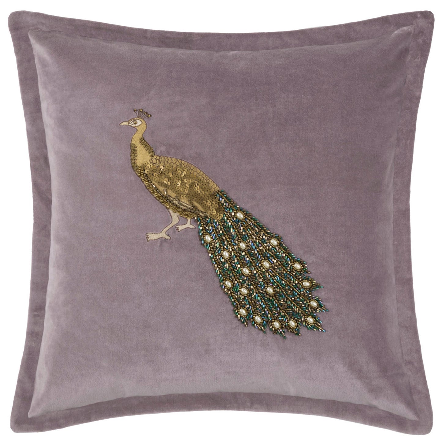 'Mayura' Embroidered Cushion | Lavender